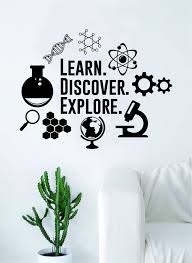 Lernen Entdecken Erforschen Wissenschaft Aufkleber Aufkleber Wand Vinyl Kunst Wohnkultur Lehrer Schule Classroomi Ato Vinyl Wall Art Science Decor Science Room