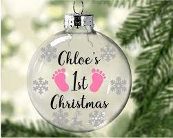 Floating Baby S 1st Christmas Personalized Ornament Etsy Baby S 1st Christmas Ornament Cricut Christmas Ideas Personalized Christmas
