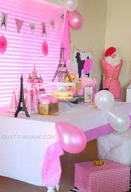 Pink and black paris birthday party table! Paris Themed Birthday Party 700 N Cottage