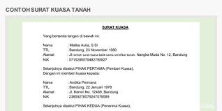 Contoh surat kuasa + pejabat tanah : Download 4 Contoh Surat Kuasa Tanah Doc Pdf