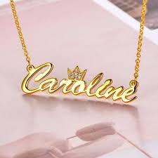 See more ideas about custom name necklace, name necklace, necklace. Caroline 925 Sterling Silver Beautiful Crown Custom Name Necklace Wi