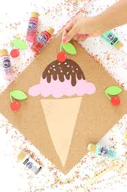 Diy Pin The Cherry On The Ice Cream Game Damask Love Ice Cream Games Diy Ice Cream