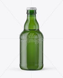 330ml Green Glass Bottle With Lager Beer Mockup In Bottle Mockups On Yellow Images Object Mockups Green Glass Bottles Lager Beer Bottle Mockup
