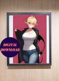 Succubus Futa Anime Girl Waifu Digital Printhome Decor for - Etsy Sweden