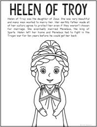 Poseidon the greek god of the sea. Helen Of Troy Greek Mythology Informational Text Coloring Page Craft Or Poster