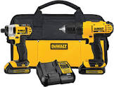 20-Volt Max Compact Lithium-Ion Cordless Combo Drill Kit - DCK240C2 Dewalt