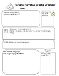 Personal narrative graphic organizer example. Personal Narrative Graphic Organizer By All In Four Learning Tpt