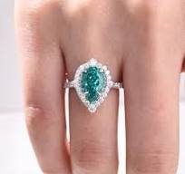Paraiba Tourmaline Halo Pear Cut Sterling Silver Engagement Ring
