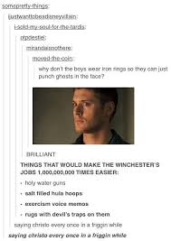 Holy water in witchcraft means any water charged with pure magical intent. Pin By Jordan On Free Will Supernatural Supernatural Supernatural Fandom Supernatural Memes