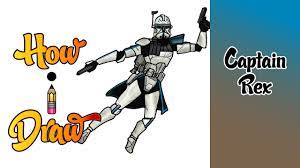 When you are drawing rex, remember the personality he possesses: How I Draw Captain Rex From Star Wars The Clone Wars Youtube
