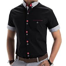 mens casual short sleeve button down business shirts