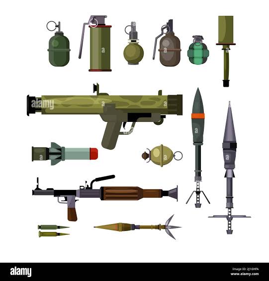 Military weapons set. Collection for war force. Can be used for topics like  aggression, destruction, fight Stock Vector Image & Art - Alamy