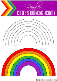 These preschool activity sheets are sure to be a hit with the super cute clipart. Rainbow Color Sequencing Activity From Abcs To Acts