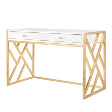 Veronica Lacquered Desk Mecox Gardens White Lacquer Desk White Desk Gold Gold Home Decor
