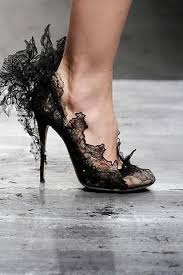 Avantgarde Shoe Design Gothic Shoes Black Lace Heels Heels