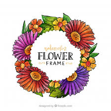 Check spelling or type a new query. Watercolor Floral Frame With Circular Design Nohat Free For Designer