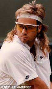 Andre Agassi Mullet Hair Andre Agassi At Wimbledon Bweptdf Hair Styles Andre Agassi Mullet Hairstyle Celebrity Hairstyles