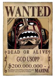 Keren poster wanted one piece terbaru koleksi poster. Nilai Bounty Bajak Laut Topi Jerami Usopp Anime Character