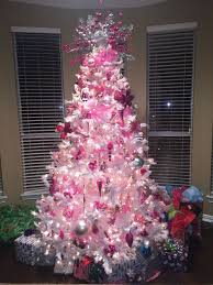 White Tree With All Pink Ornaments Pink Christmas Tree Hanging Christmas Tree Candy Christmas Decorations