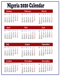 This is as the government warned against agitations capable of threatening the peace of. Free Nigeria 2020 Printable Calendar With Public Holidays