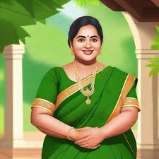 Traditional Attire Portraits of Chubby Malayali and Tamil Aunty | Cultural  Background and Warm Expressions