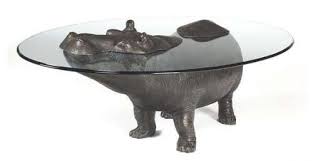 Michel hallard's wild animal decor may scare you. Animal Sculpture Furniture Hippo Coffee Table