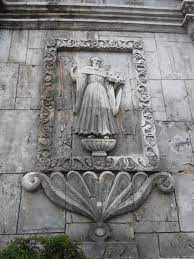 Cebu Relief Sculpture Next To The Entrance Of The Basilica Del Santo Nino I Think It Is Of St Augustine Relief Sculpture Santo Nino Sculpture