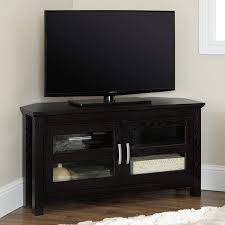 The most common corner tv cabinet material is wood. Amazon Com Walker Edison Furniture Walker Edison Furniture 2 Door Cabinet Corner Wood Stand For Tv S Up To 48 Living Room Storage 44 Inch Black Furniture Decor