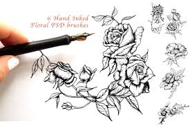 A brush that resembles ink splatter. 15 Impressive Flower Photoshop Brushes Decolore Net