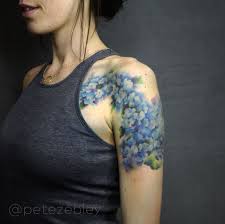 Hydrangea Watercolor Tattoo Completed By Pete Zebley In Philadelphia Watercolor Tattoo Sleeve Hydrangea Tattoo Tattoos