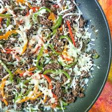 Low Carb Cheesesteak Skillet Using Ground Beef In Only 30 Minutes Recipe Keto Recipes Dinner Ground Beef Beef Recipes