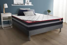 Sommier matelas en mousse à mémoire de forme + ressorts ensachés. Ensemble Vitalspring Zen 200x200 Ressorts Ensaches Visco 5 Zones Ultra Epaisseur Sommier Kit Gris