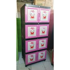 Lemari plastik napoly napolly hello helo kity kitty pink bandung: Lemari Plastik Susun 4 Full Kunci Hello Kitty Karakter Princess Shopee Indonesia