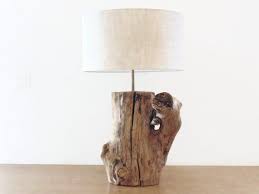 Light Driftwood Shade Linen 45 Cm Cylinder Large Unique Birthday Christmas Gift Idea Handmade Scandinavian Sea Deco Lampe Bois Lampe Bois Flotte Lamp