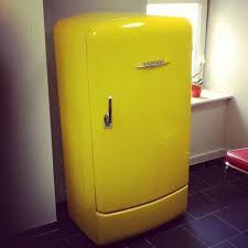 Modern styling and sophisticated colors. Yellow Vintage Style Fridge Kitchen Vintage Style Fridge Gallery Vintage Refrigerator Home Wine Cellars Style