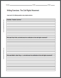 Civil Rights Movement Writing Exercises Free To Print Pdf File For High School United States Histo Writing Exercises This Or That Questions Essay Questions