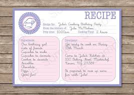 These templates can be customized as per. Cooking Invitation Template Recipe Card Birthday Party Etsy Recipe Cards Invitation Template Party Invite Template