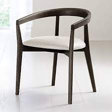 The seat and back are softly padded to allow you to comfortably sit. Cullen Dark Stain Sand Round Back Dining Chair Reviews Crate And Barrel