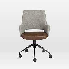 Two Toned Upholstered Office Chair West Elm Upholstered Office Chair Modern Office Chair Office Chair