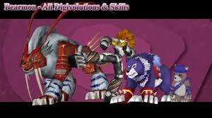 digimon masters online bearmon all digivolutions skills