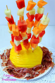 Se vuoi davvero sapere come come coltivare il melone, forse ti dovrebbe interessare anche qualche varietà da scegliere. Spiedini Di Frutta Ai Tre Meloni Con Prosciutto Crudo L Angolo Delle Prelibatezze