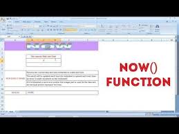 How To Use Now Function In Excel Tamil Youtube Excel Being Used Function