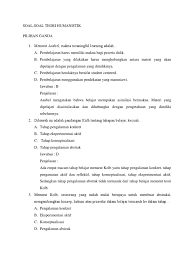 Pertanyaan dan jawaban tentang teori humanistik. Soal Soal Teori Humanistik