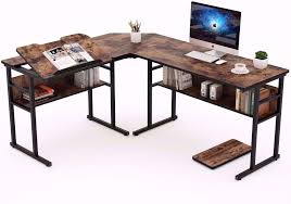 Not Just A Computer Desk Office Desk Can Also Be A Drawing Table Manager Desk Study Table Gaming Desk Laptop An In 2020 L Shaped Desk Bookshelf Desk Home Office Desks