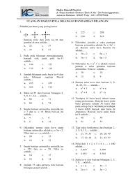 S(n) benar untuk n bilangan rasional e. Soal Uas Mtk Deret Relasi Pgl Kelas 8 Smp 1