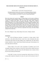 This study focuses on the micro level data with the. The Economic Impact Of Climate Change On Food Security In Malaysia Munich Personal Repec Archive