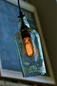 Recycled glass bottle pendant lights. Plymouth Gin Recycled Bottle Hanging Pendant Lamp By Moonshine Lamp Moonshine Lamp Company