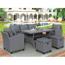Check spelling or type a new query. Outdoor Patio Furniture Sets 6 Piece Ratten Wicker Sectional Sofa Set Patio Set With 3 Seater Sofa 2 Chairs 2 Ottomans Table Patio Conversation Sets For Backyard Lawn Gray W12096 Walmart Com Walmart Com