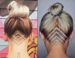 Undercut Frisuren für Damen - Geometrische, farbige und Glitzer-Designs