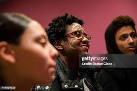 Nia Ramos, left Dainika Balan and Jayden Pontes students from Boston...  News Photo